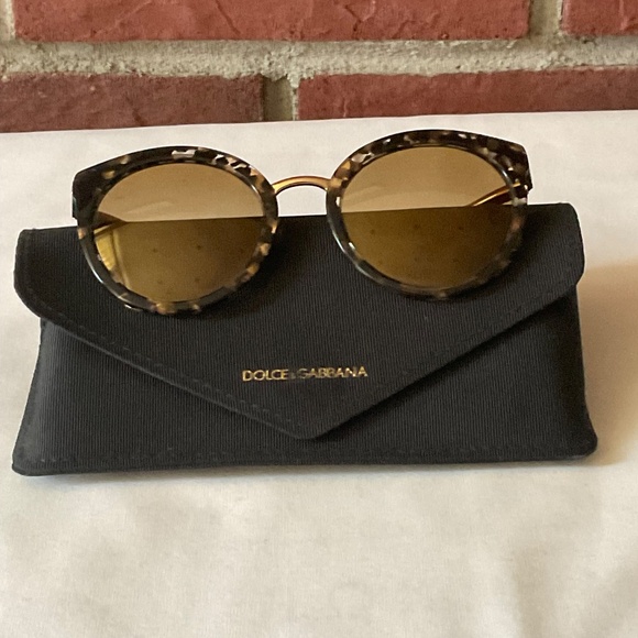 Dolce & Gabbana DG4268 Cube Black /Gold Round Mirror Sunglasses main image 9